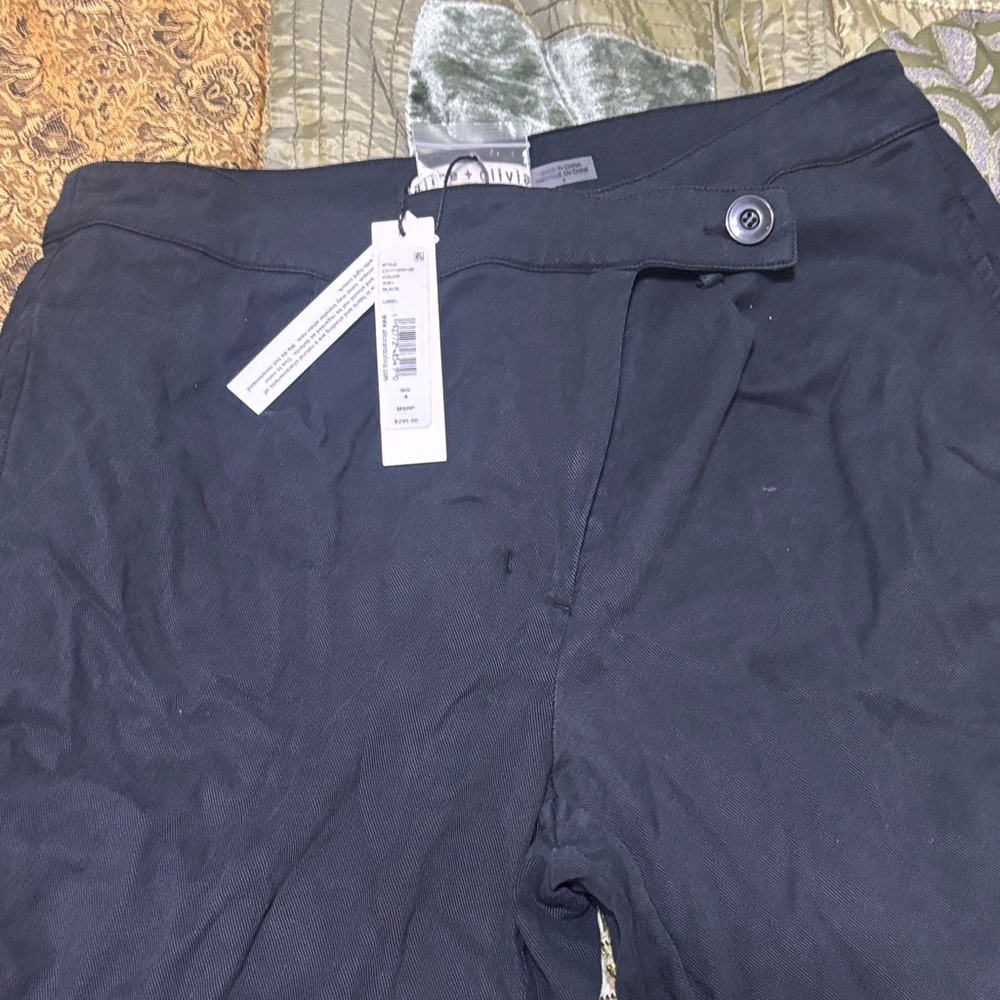 Alice + Olivia Black High-Waist Trousers with Tag - Picture 2 of 6